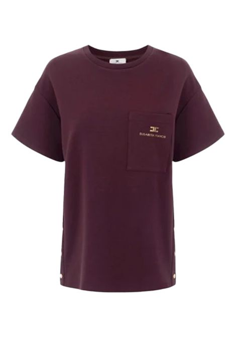 T-shirt ELISABETTA FRANCHI donna MA02756 Bordeaux cotone girocollo over ELISABETTA FRANCHI | T-shirt | MA02756EA4